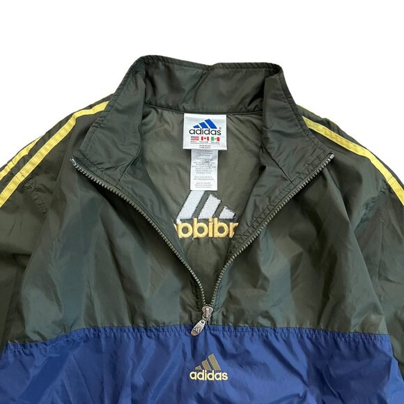 Vintage Adidas Mens 1/4 Zip Windbreaker Green Navy Large Gorpcore Streetwear - Picture 6 of 15